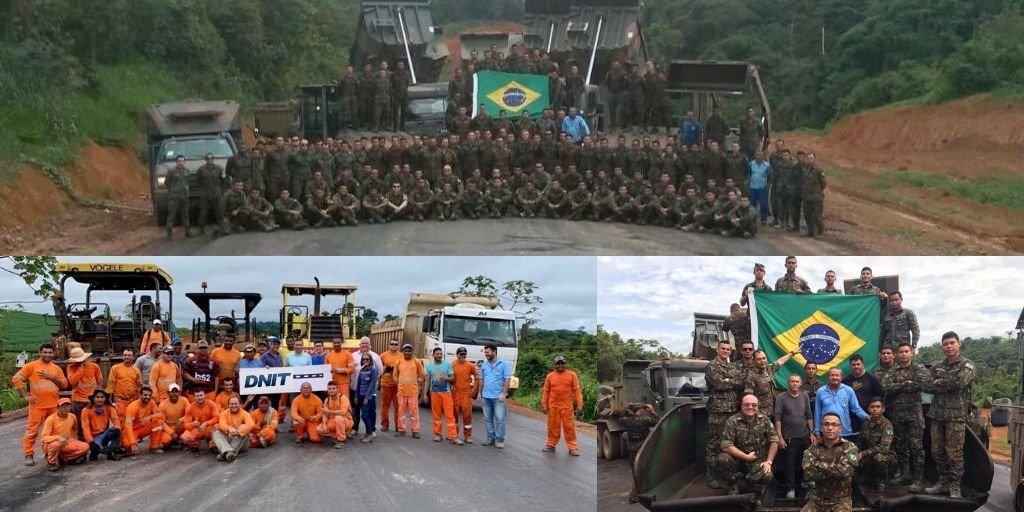 Bolsonaro e Tarcísio celebram pavimentação da BR-163 no Pará