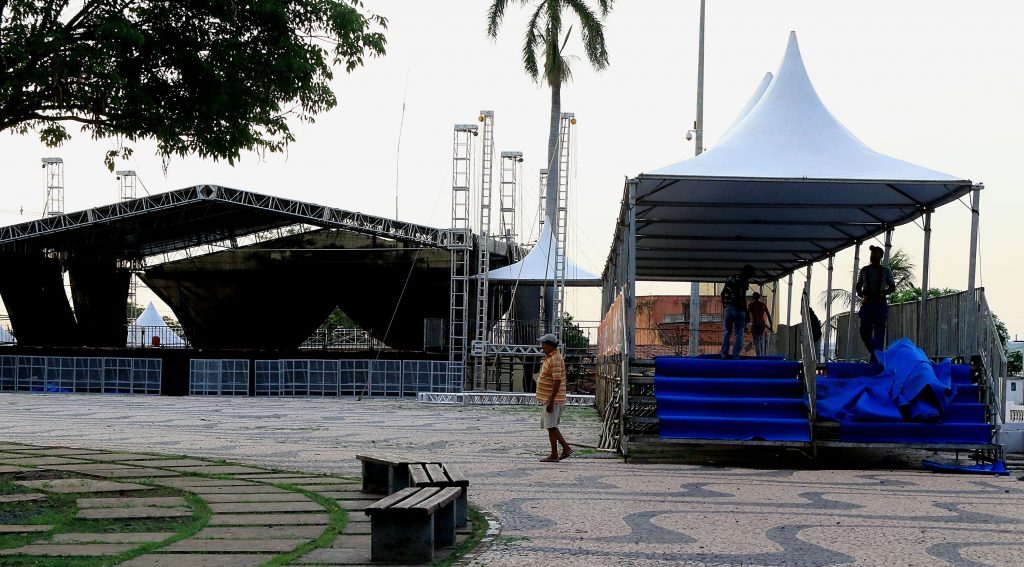 Estrutura com palcos, pavilhões e tendas cria o circuito da latinidade do Fasp em Corumbá e Ladário