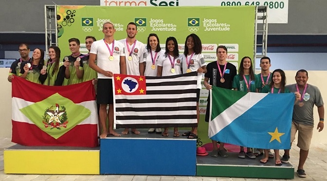 MS fatura mais três bronzes na natação e supera número de medalhas de 2018 nos Jogos Escolares da Juventude