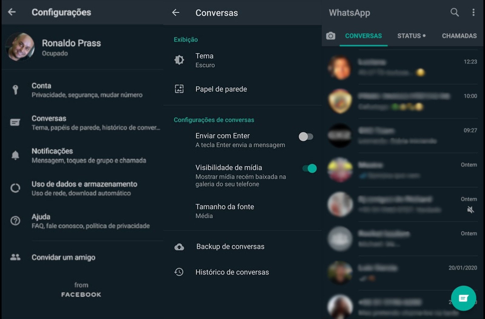 Modo escuro no WhatsApp já está disponível para os usuários de versão beta