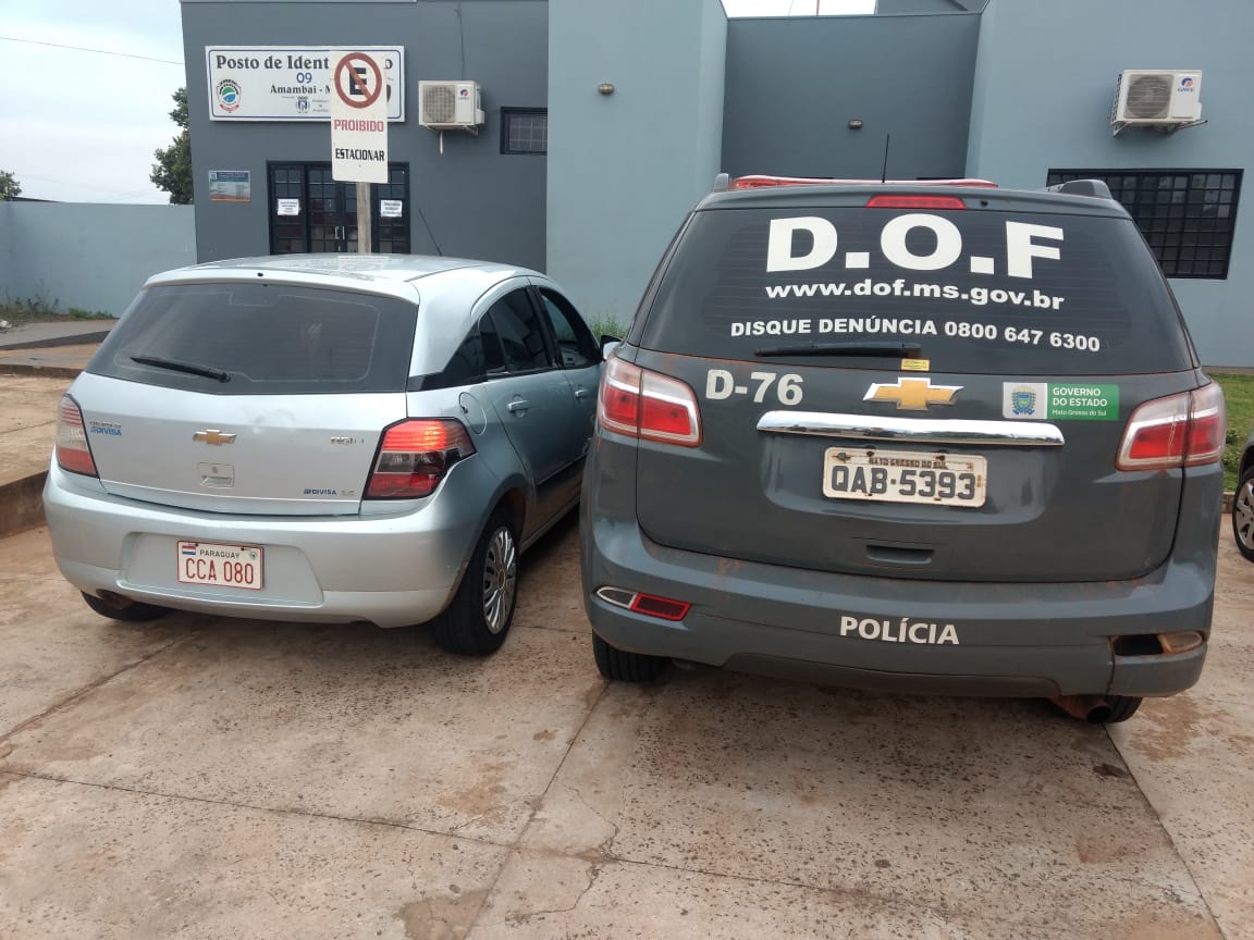 Paraguaio é preso pelo DOF com carro com sinal identificador de veículo adulterado