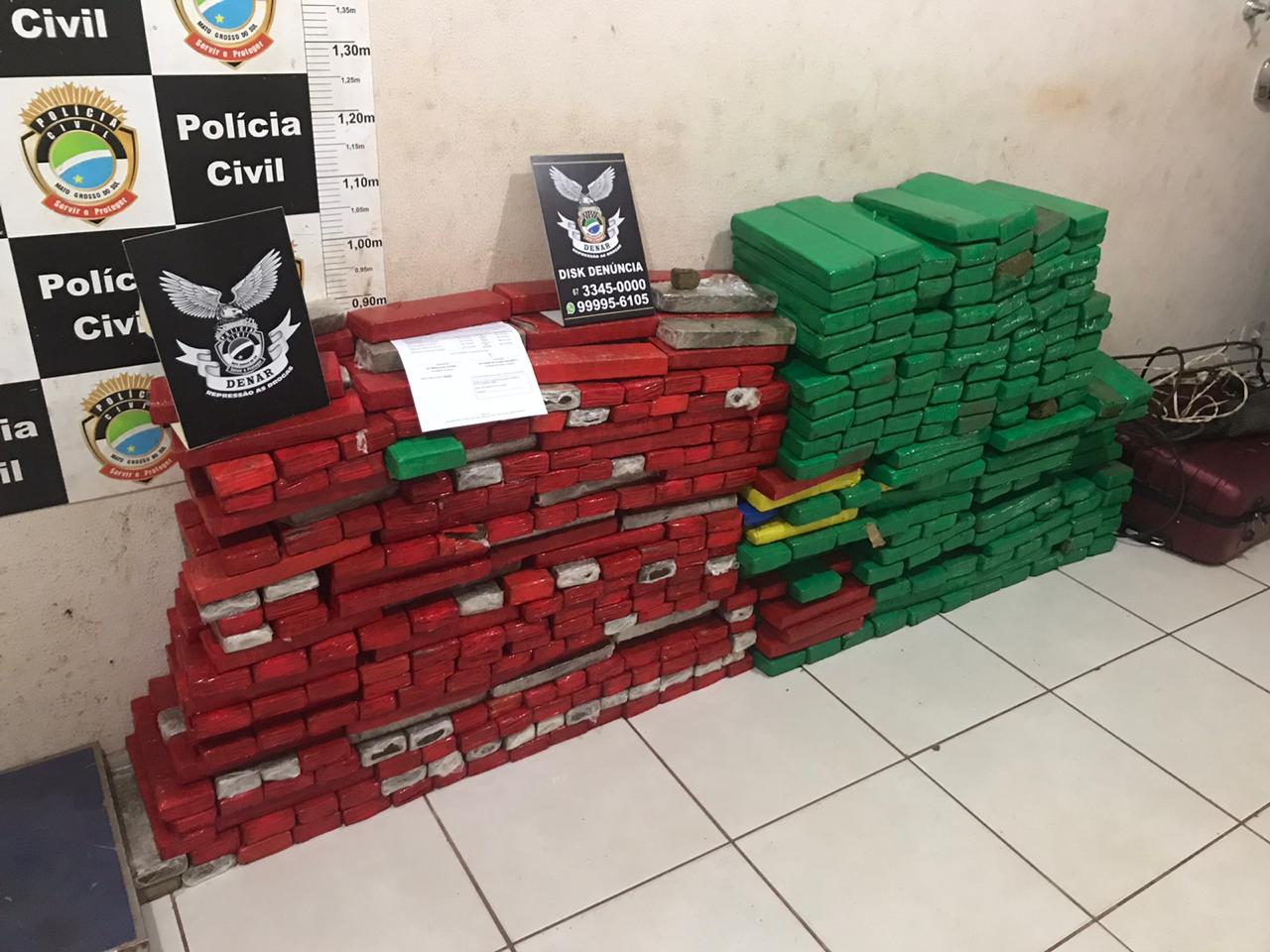 Policiais civis identificam imóvel que servia como entreposto para tráfico de drogas e apreendem 394kg de maconha