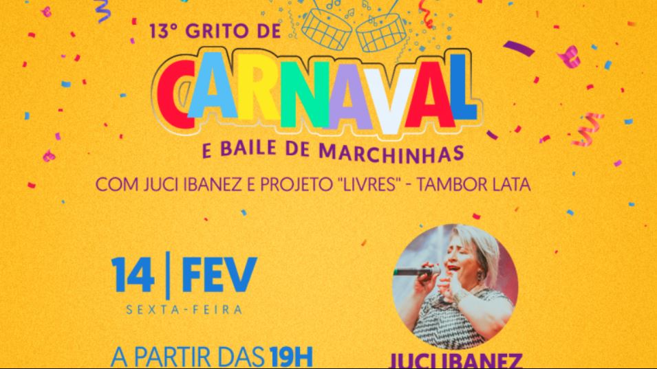 Grito de Carnaval e Baile de Marchinhas animam a Praça dos Imigrantes nesta sexta-feira