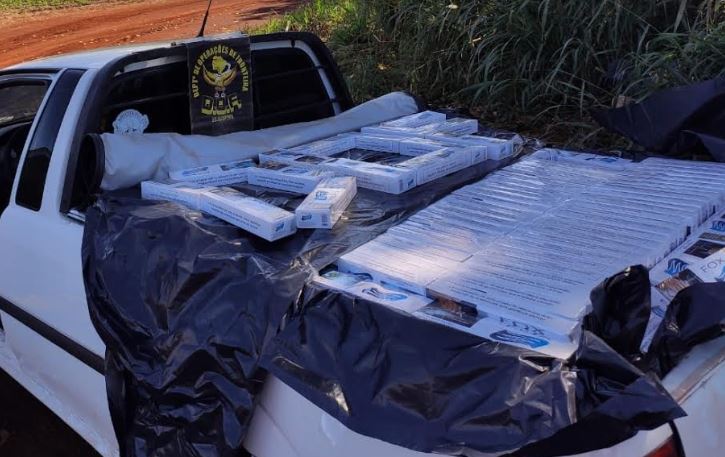 Veículo com cigarros contrabandeados do Paraguai foi apreendido pelo DOF na Fronteira