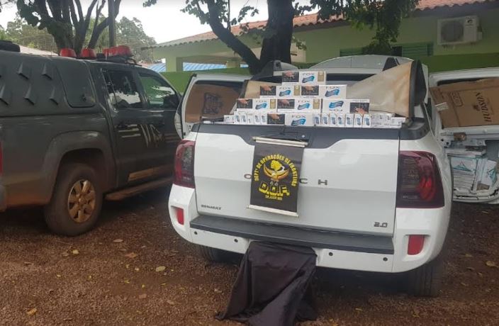 Operação Hórus: Veículo carregado com dois mil cigarros contrabandeados do Paraguai foi apreendido pelo DOF