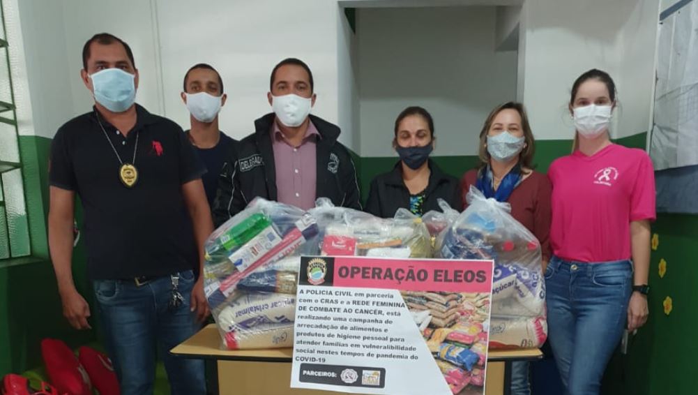 Polícia Civil em parceria com o CRAS e Rede Feminina de Combate ao Câncer realiza campanha de arrecadação de alimentos