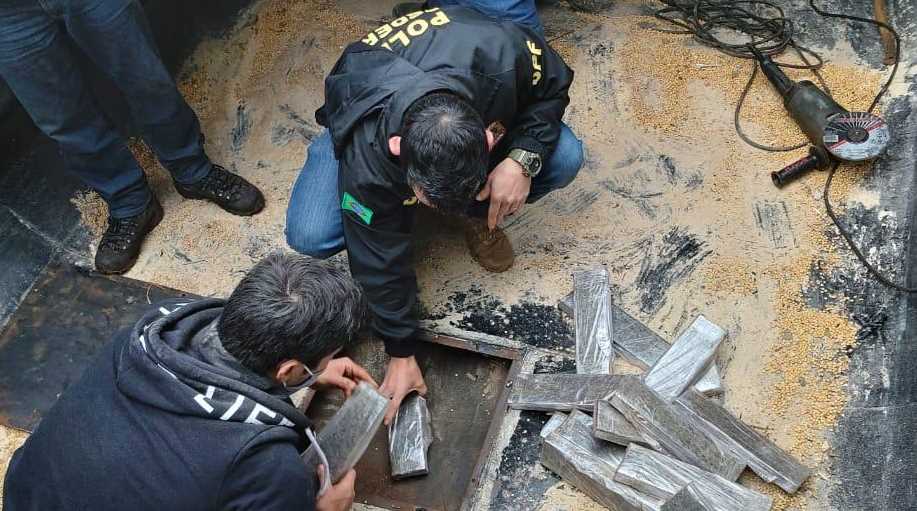 Em Naviraí: Polícia Federal prende traficante com 221 kg de maconha em fundo falso da carreta