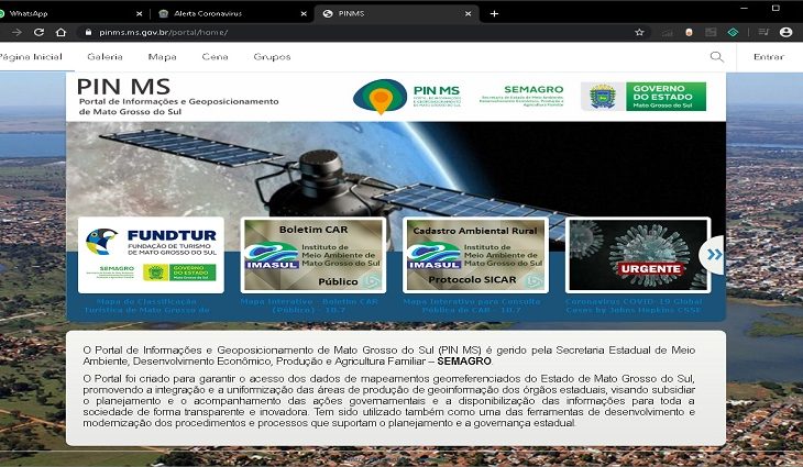 PIN: versão atualizada do Portal de informações e Geoposicionamento de MS já está no ar