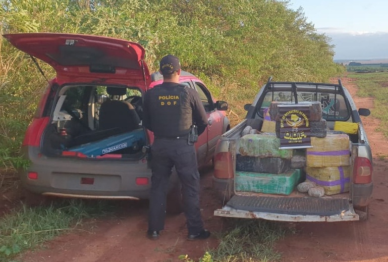DOF apreende quase 3 toneladas de drogas, mais de 70 mil pacotes de cigarros e armas na fronteira com o Paraguai