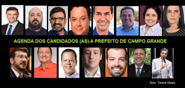 Agenda dos candidatos a prefeito de Campo Grande nesta segunda (12)