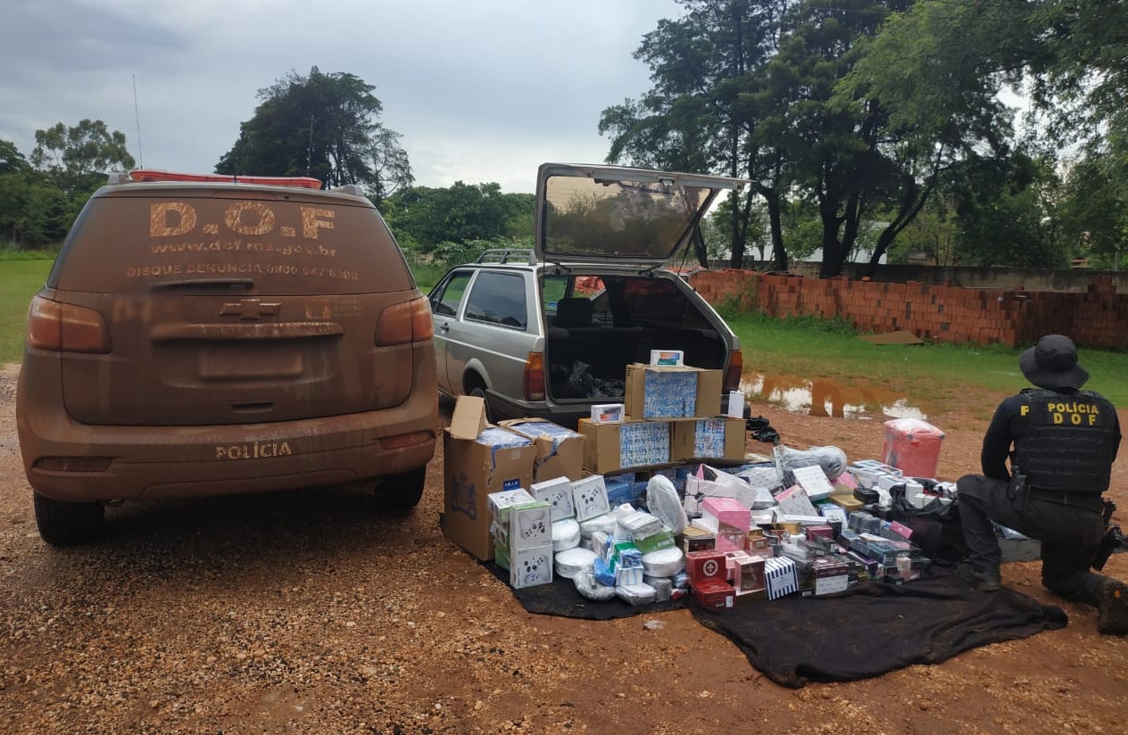 DOF apreende veículo que seguia para Campo Grande com produtos ilegais do Paraguai