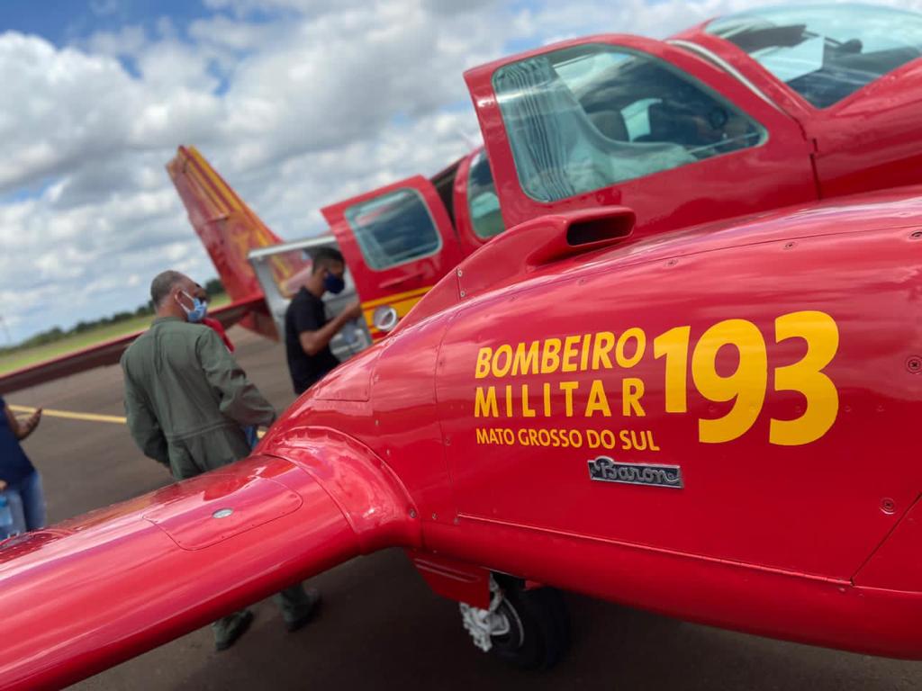 Naviraí : UTI Aérea dos Bombeiros leva jovem para transplante de rim em Curitiba