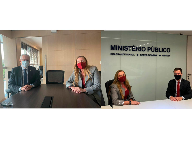 Procuradora de Justiça do MPMS visita escritório de representação dos Ministérios Públicos do RS, SC, PR e RJ em Brasília