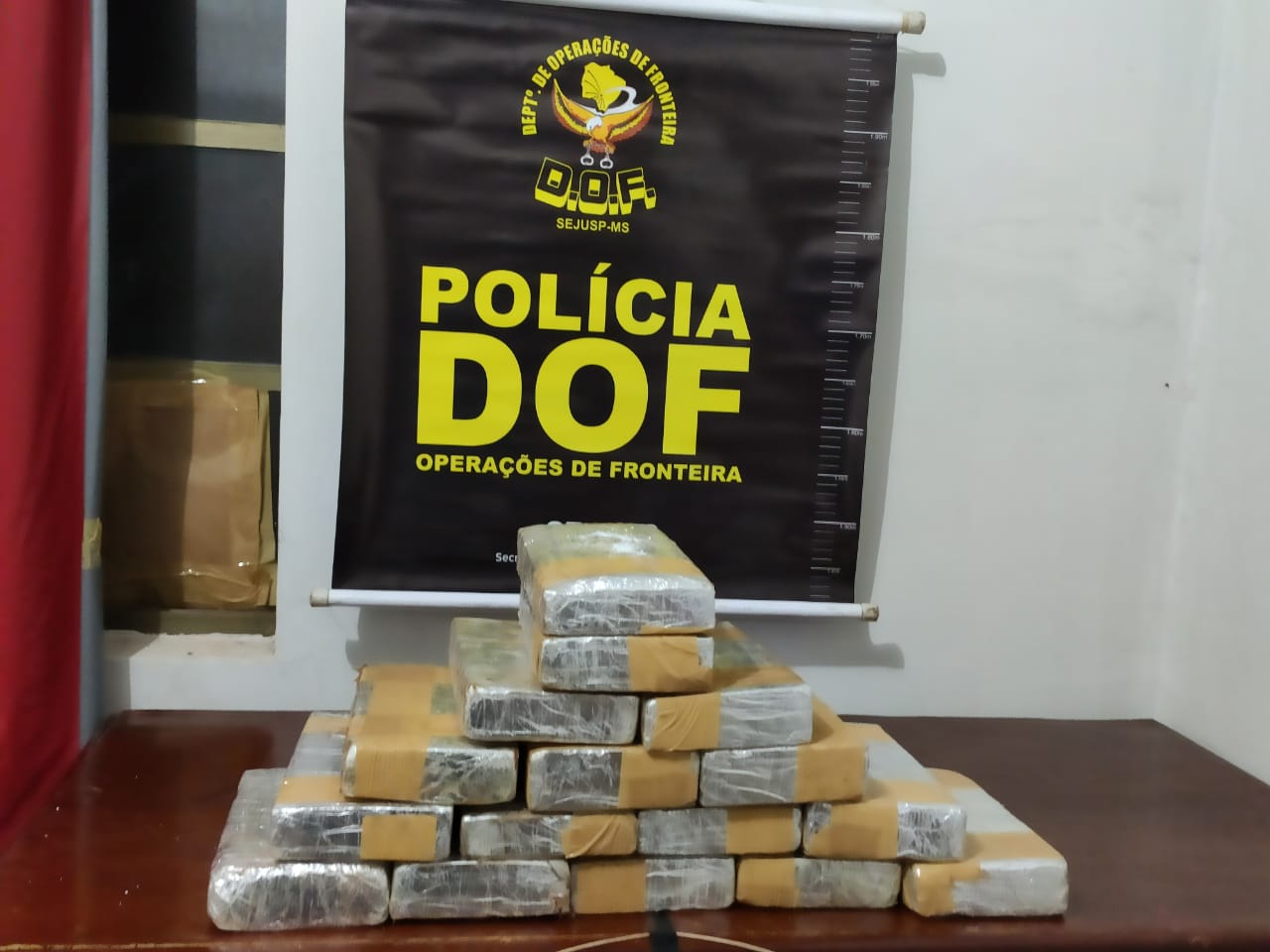 Mais de 16 quilos de cocaína foram apreendidos pelo DOF em uma residência em Mundo Novo durante a Operação Hórus