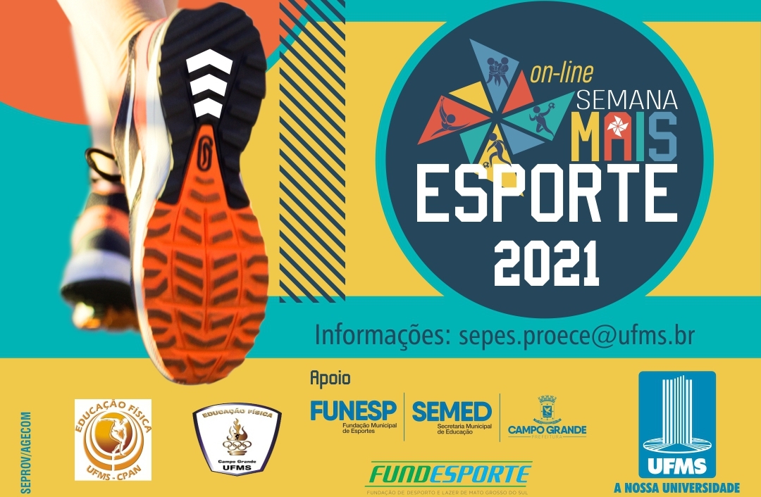 Com apoio da Fundesporte, Semana Mais Esporte da UFMS acontece de 16 a 19 de junho de forma on-line