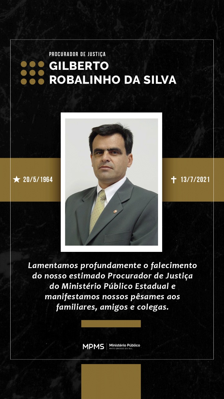 Nota de Pesar – Procurador de Justiça Gilberto Robalinho da Silva