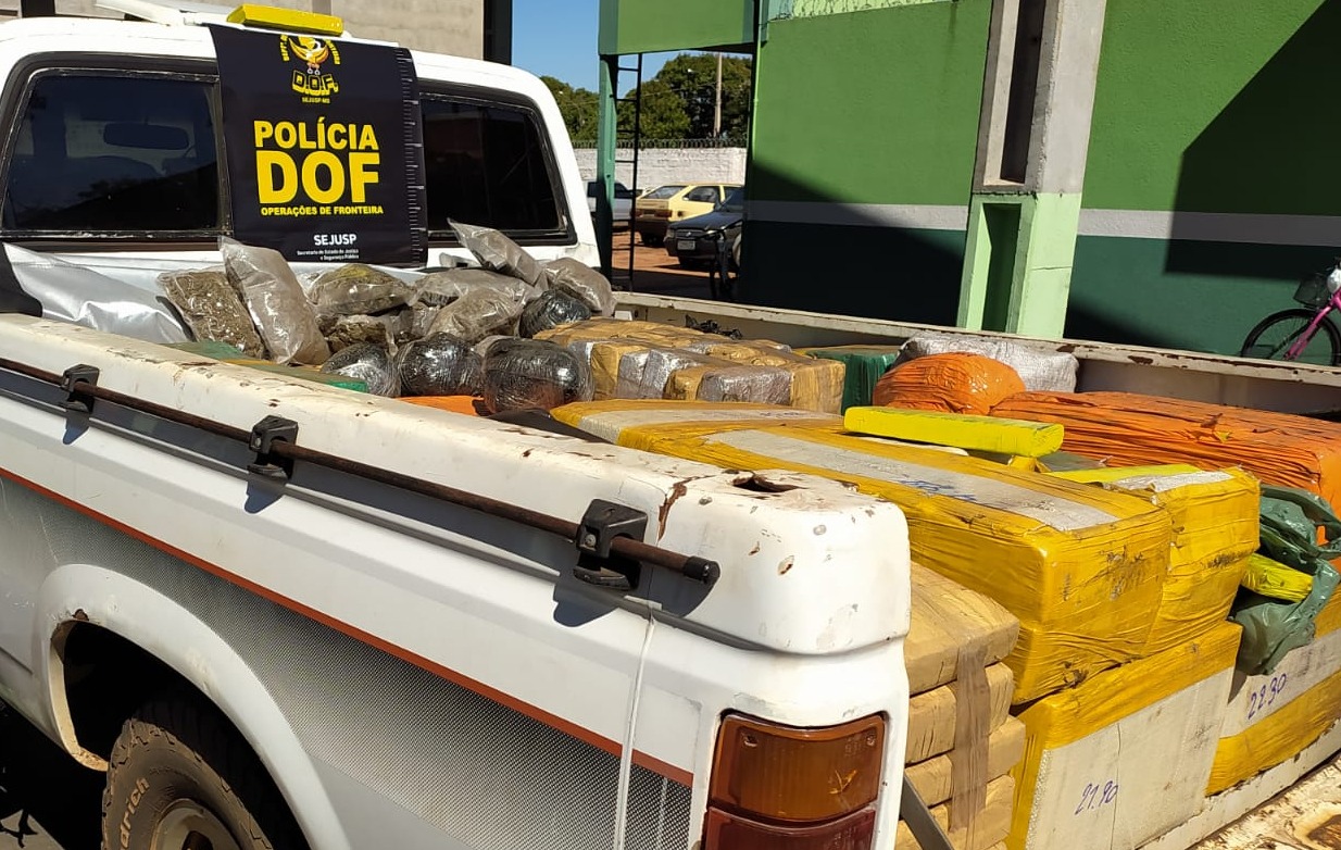 Veículo que seguia para Iguatemi com mais de 800 quilos de drogas foi apreendido pelo DOF durante a Operação Hórus
