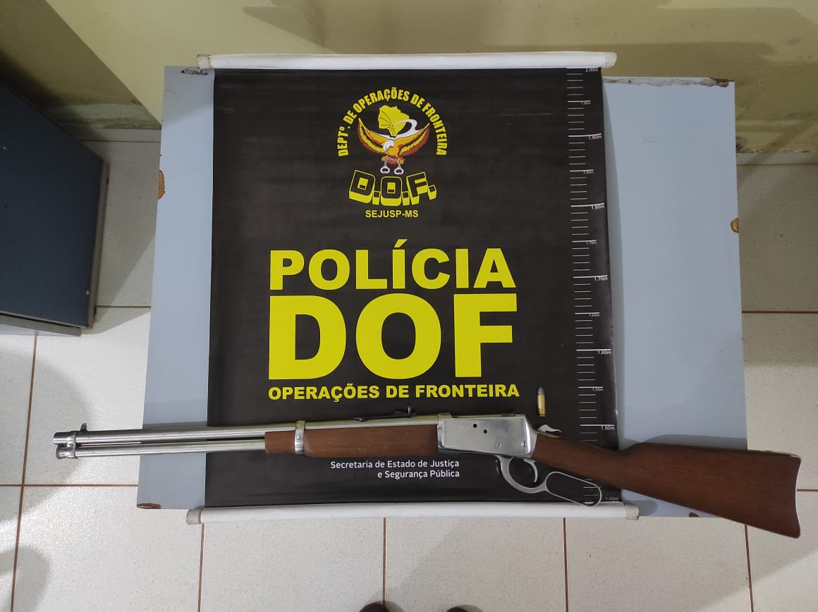 Arma de fogo furtada de fazenda de Sidrolândia foi recuperada pelo DOF durante a Operação Hórus