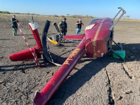 Helicóptero com quase 300 kg de cocaína cai no interior de MT