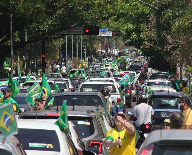 Veja imagens da manifestação a favor do presidente Bolsonaro em Campo Grande