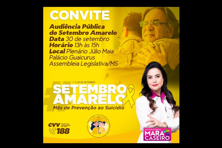 Setembro Amarelo: Mara Caseiro promove evento para debater prevenção ao suicídio