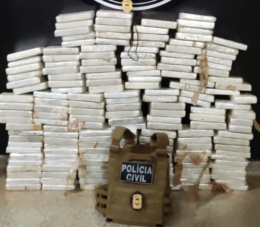 Mais de cem quilos de cocaína são apreendidos, pela Polícia Civil em Ponta Porã