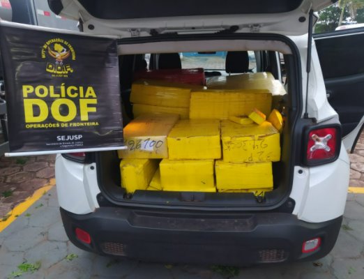 DOF recupera Jeep Renegade furtado com mais de 700 quilos de maconha, droga iria para Goiânia