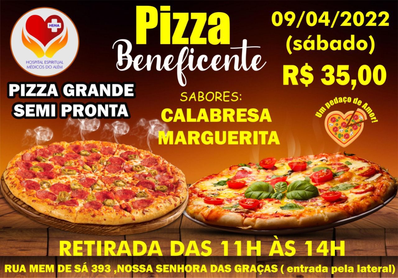 Pizza Beneficente do HEMA é dia 9 de abril, ajude a instituição comprando