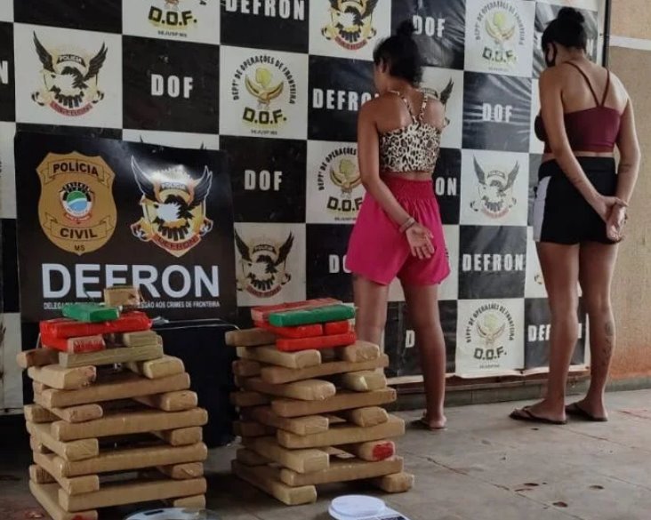 Polícia Civil apreende com duas mulheres 54 kg de maconha em Dourados