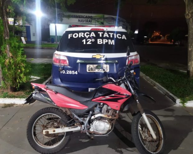 Polícia Militar de Naviraí recupera motocicleta furtada e apreende adolescente de 15 anos por furto