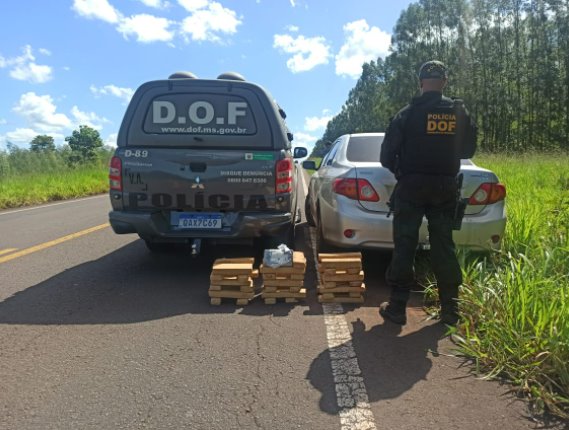 DOF apreende maconha e cocaína na MS-338 entre Campo Grande e Santa Rita do Parto