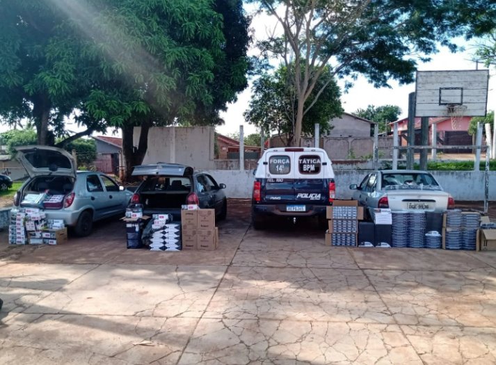 Policiais Militares da Força Tática apreendem três veículos com contrabando na região de Fátima do Sul em menos de 24h