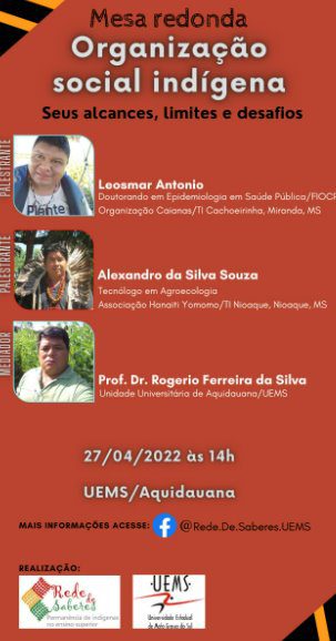 UEMS/Aquidauana: Rede de Saberes promove Mesa Redonda para discutir cenários para a Organização Social Indígena