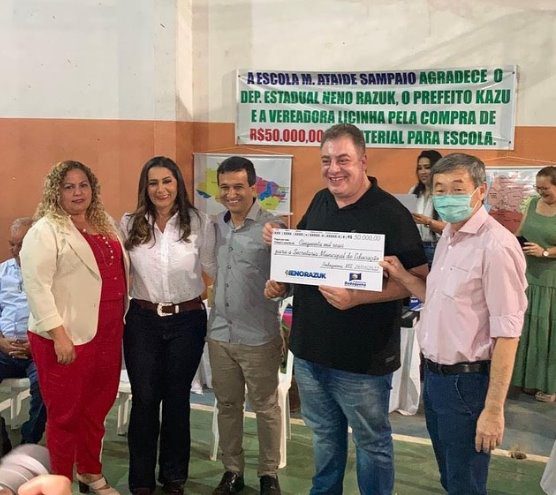 Em Bodoquena, Neno Razuk entrega R$ 50 mil para investimentos em Educação