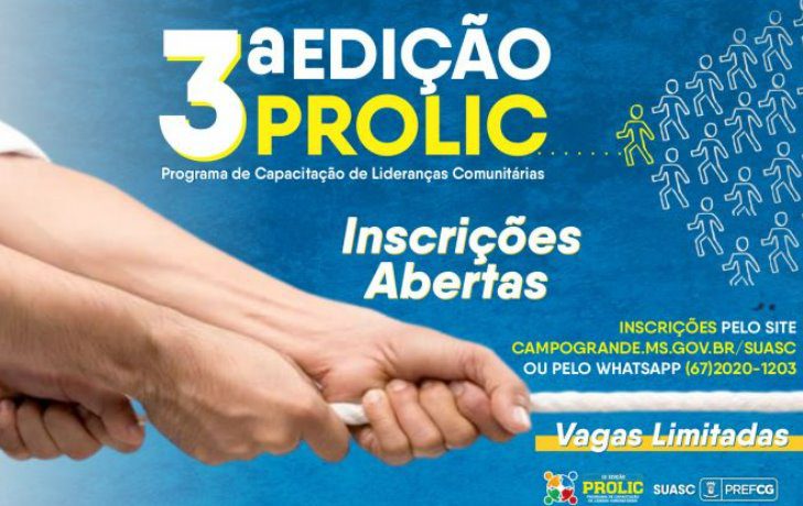 Lideranças comunitárias já podem se inscrever no Prolic 2022 da Prefeitura de Campo Grande