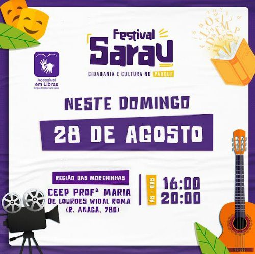 Festival Sarau Cidadania e Cultura no Parque promove dobradinha cultural nas Moreninhas