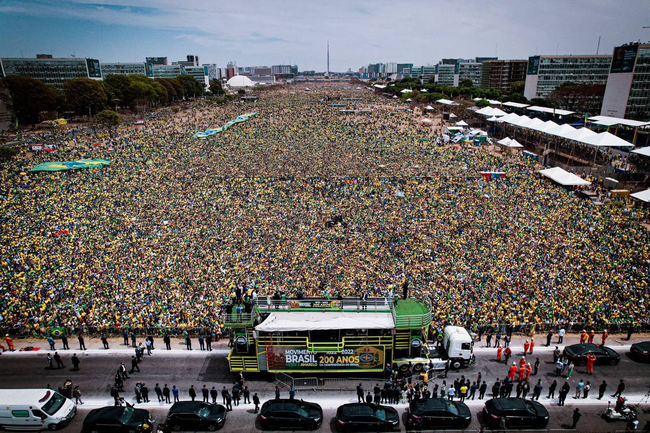 7 de Setembro: Mais de 1 milhão de pessoas lotam a Esplanada dos Ministérios em Brasília