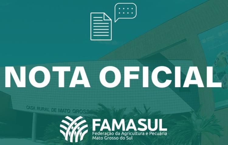 Nota Oficial da Famasul sobre o momento atual no Brasil pós eleição