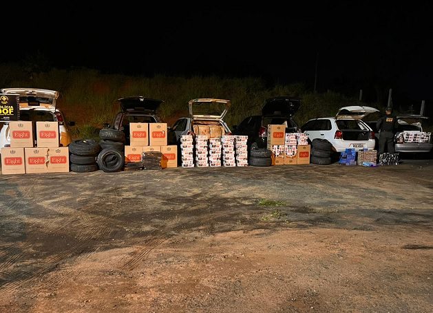 Seis veículos com produtos contrabandeados do Paraguai foram apreendidos pelo DOF em Sidrolândia