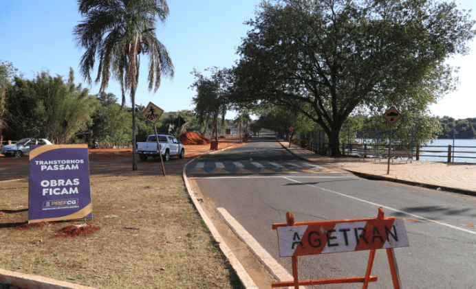 Avenida Filinto Muller será interditada para continuação das obras no Lago do Amor