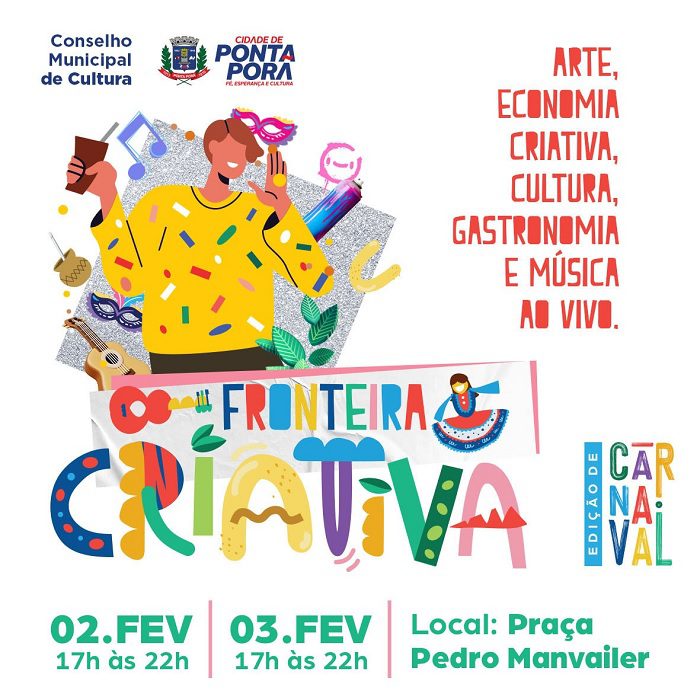 Na Praça Pedro Manvailler: 1ª edição do Fronteira Criativa começa neste fim de semana em Ponta Porã