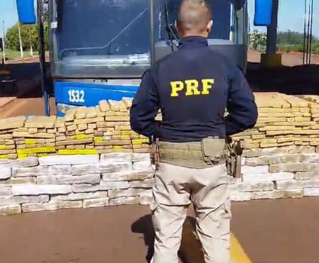 Em Ponta Porã: PRF apreende quase 1,5 toneladas de maconha em ônibus iria do Paraguai para Florianópolis